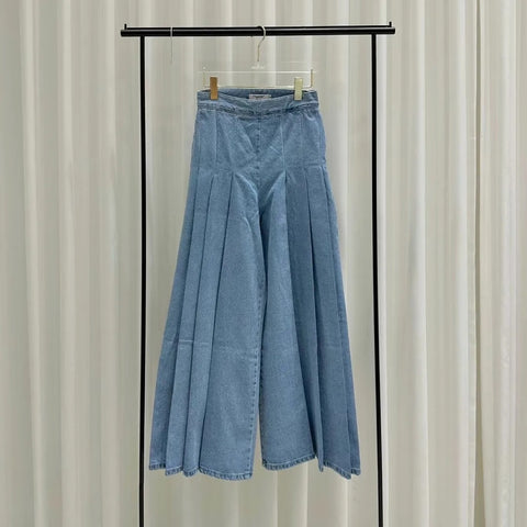 New High Waist Baggy Shirring Pleated Long Pants CODE: KAR2985