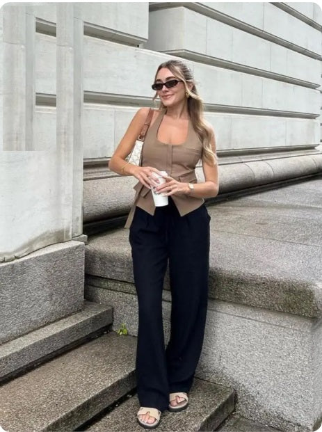 New Bustier Halter Pocket Cami Backless Tank Top CODE: KAR2987