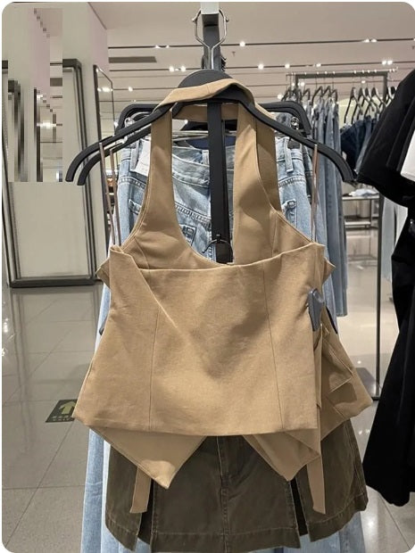 New Bustier Halter Pocket Cami Backless Tank Top CODE: KAR2987