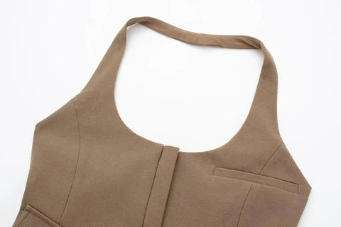 New Bustier Halter Pocket Cami Backless Tank Top CODE: KAR2987