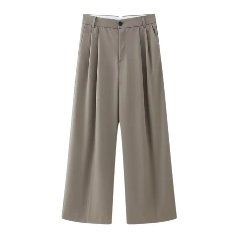 New Fashion Backless Button-up With Belt Cropped Halter Vest Top Loose Casual High Waist Long Pant CODE: KAR2988