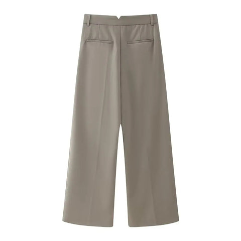 New Fashion Backless Button-up With Belt Cropped Halter Vest Top Loose Casual High Waist Long Pant CODE: KAR2988