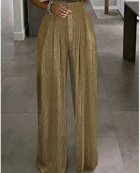 New Fashion Sleeveless Beaded Pleated Jumpsuit CODE: KAR2995