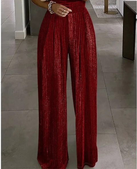 New Fashion Sleeveless Beaded Pleated Jumpsuit CODE: KAR2995