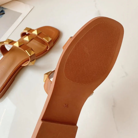 Summer New Open Toe Stud Flat CODE: KAR2997