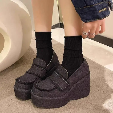 New Pumps High Heel Square Toe Wedges Shoe Style Platform Sandal CODE: KAR2999