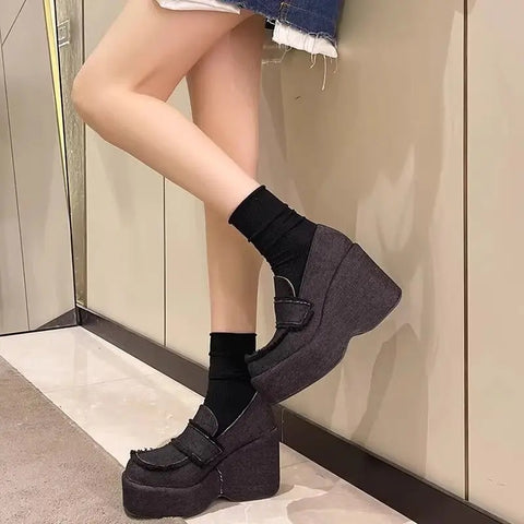 New Pumps High Heel Square Toe Wedges Shoe Style Platform Sandal CODE: KAR2999