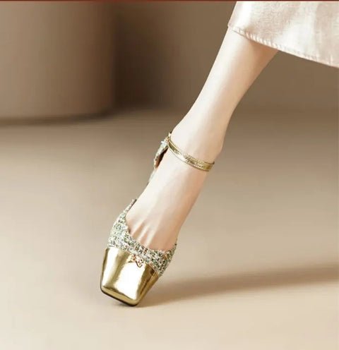 New Fashion square toe Square high heel Ankle Buckle Sandals CODE: KAR3005