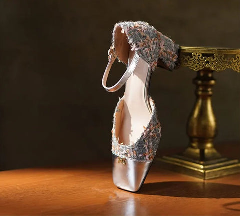 New Fashion square toe Square high heel Ankle Buckle Sandals CODE: KAR3005