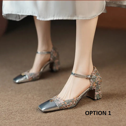 New Fashion square toe Square high heel Ankle Buckle Sandals CODE: KAR3005