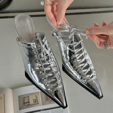 New Pumps Slides High Heels Shallow Mules Shoes CODE: KAR3008