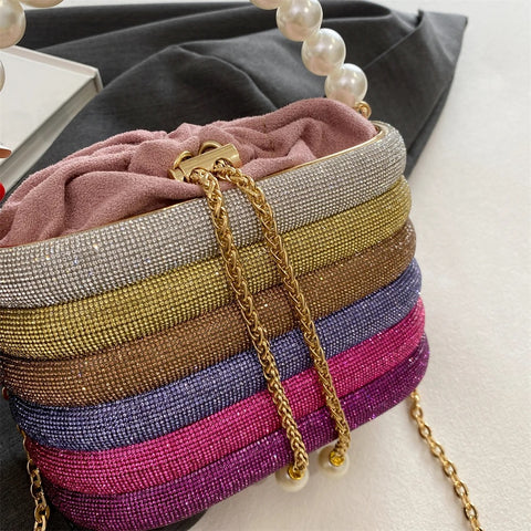 New Dazzling Pearl Beads Chain Crossbody Dinner Party Handbag CODE: KAR3013