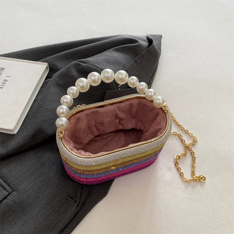 New Dazzling Pearl Beads Chain Crossbody Dinner Party Handbag CODE: KAR3013