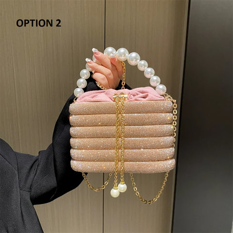 New Dazzling Pearl Beads Chain Crossbody Dinner Party Handbag CODE: KAR3013
