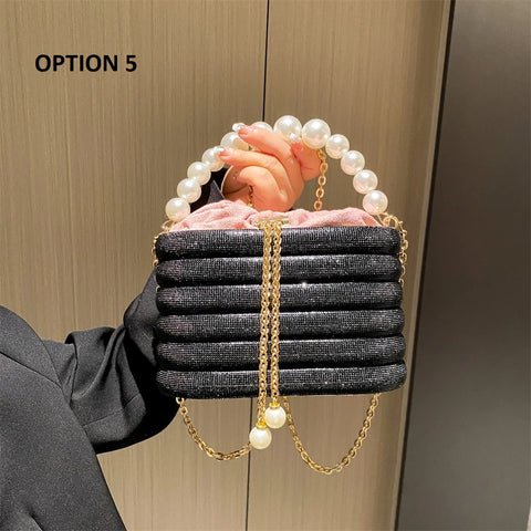 New Dazzling Pearl Beads Chain Crossbody Dinner Party Handbag CODE: KAR3013