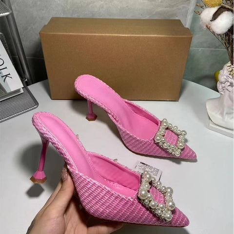 Summer square head back lace-up stiletto open-toe heel CODE: KAR3016