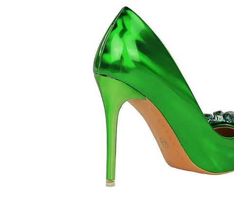 New Fetish Pumps Luxury Design Rhinestone Pointed Toe High Heels CODE: KAR3018