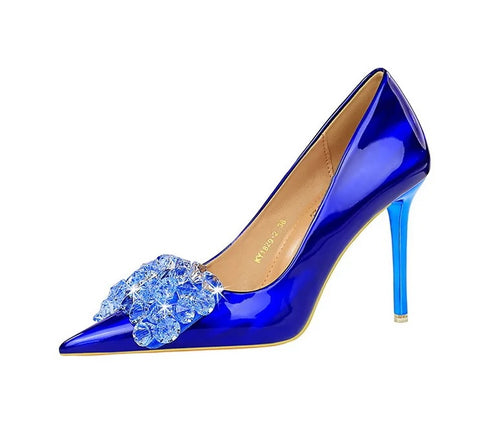 New Fetish Pumps Luxury Design Rhinestone Pointed Toe High Heels CODE: KAR3018