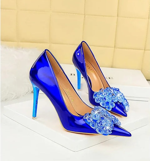 New Fetish Pumps Luxury Design Rhinestone Pointed Toe High Heels CODE: KAR3018