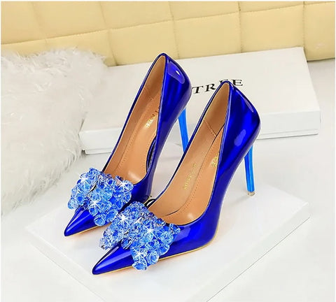New Fetish Pumps Luxury Design Rhinestone Pointed Toe High Heels CODE: KAR3018