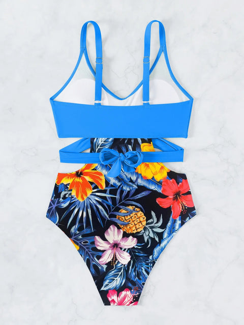 New printed hollow lace sexy bikini swimsuit CODE: KAR3020