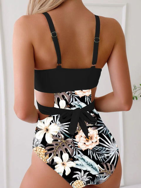 New printed hollow lace sexy bikini swimsuit CODE: KAR3020