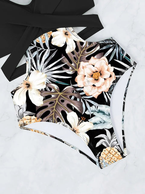 New printed hollow lace sexy bikini swimsuit CODE: KAR3020