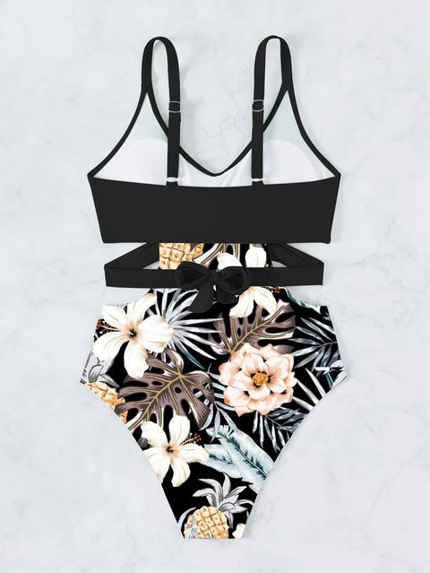 New printed hollow lace sexy bikini swimsuit CODE: KAR3020