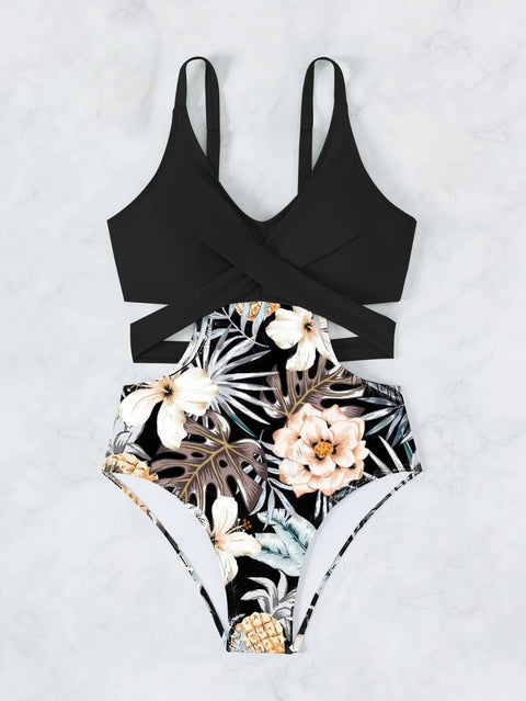 New printed hollow lace sexy bikini swimsuit CODE: KAR3020