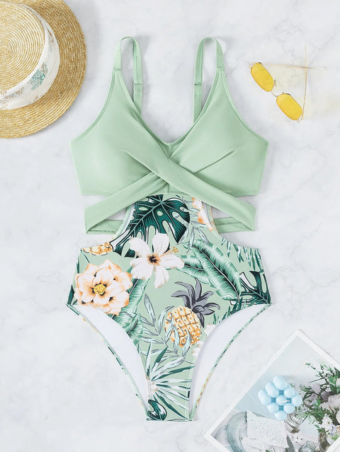 New printed hollow lace sexy bikini swimsuit CODE: KAR3020