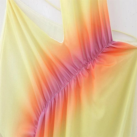 New Diagonal Collar Irregular Hollow Out Backless Sleeveless Dress CODE: KAR3022