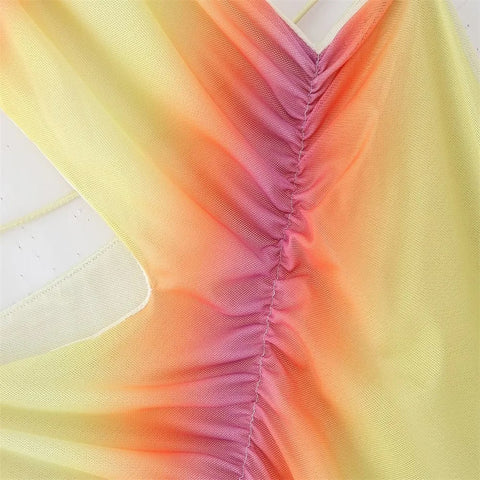 New Diagonal Collar Irregular Hollow Out Backless Sleeveless Dress CODE: KAR3022