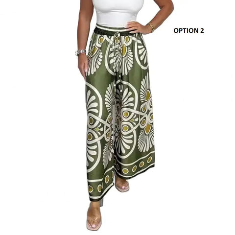 New Retro Printed Bohemia Style Floral Print Wide Leg Pant CODE: KAR3023