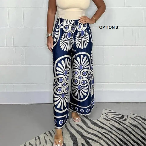 New Retro Printed Bohemia Style Floral Print Wide Leg Pant CODE: KAR3023