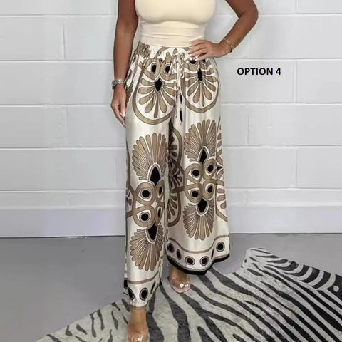 New Retro Printed Bohemia Style Floral Print Wide Leg Pant CODE: KAR3023