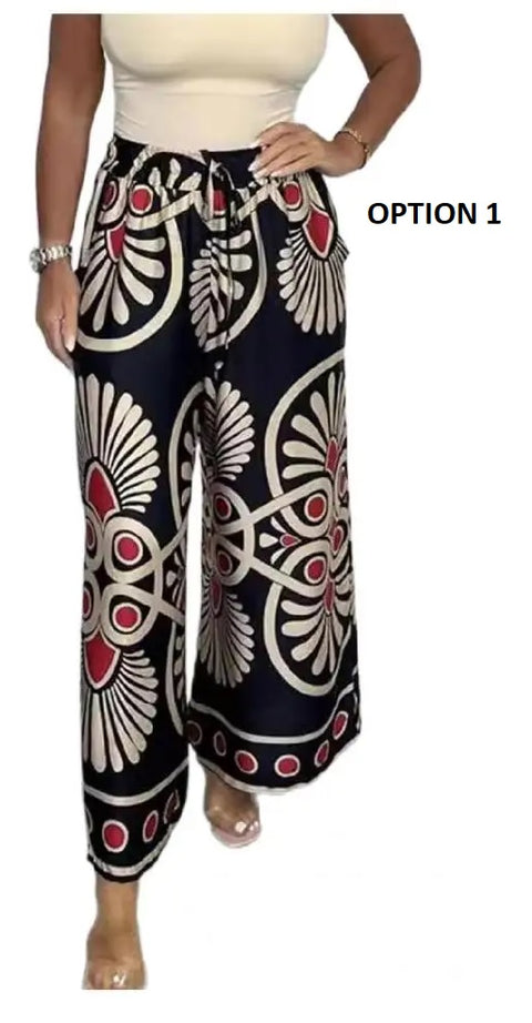 New Retro Printed Bohemia Style Floral Print Wide Leg Pant CODE: KAR3023