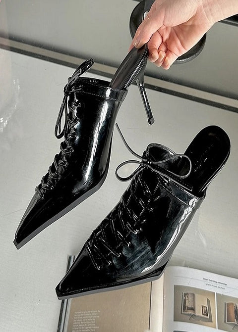 New Pointed Toe Fashion Lace Thin Heel Shoes CODE: KAR3026