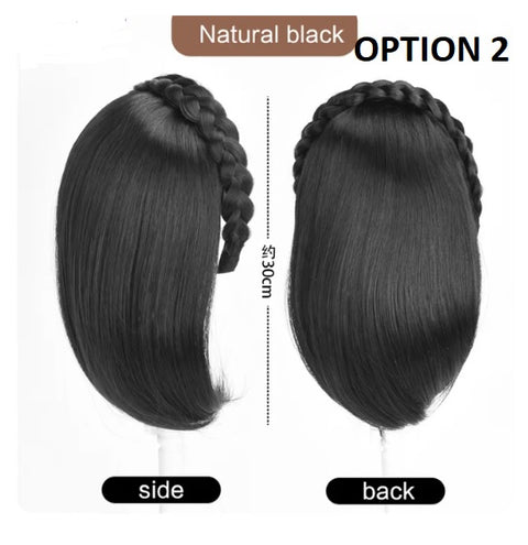 Fishbone braid Synthetic Hair Fringe Clip Bangs Wig CODE: KAR3027