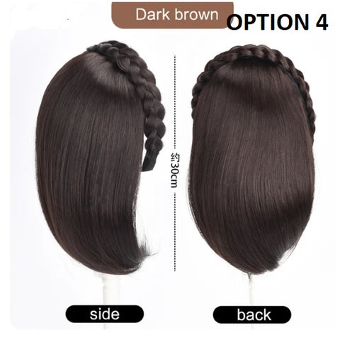 Fishbone braid Synthetic Hair Fringe Clip Bangs Wig CODE: KAR3027