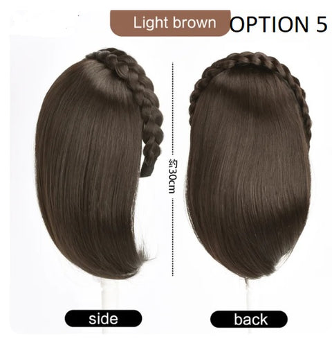 Fishbone braid Synthetic Hair Fringe Clip Bangs Wig CODE: KAR3027