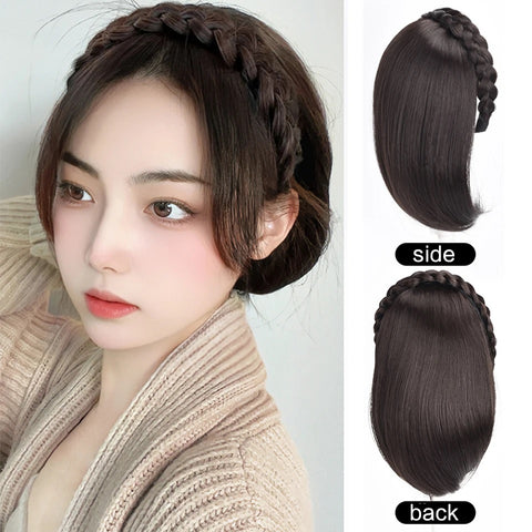 Fishbone braid Synthetic Hair Fringe Clip Bangs Wig CODE: KAR3027