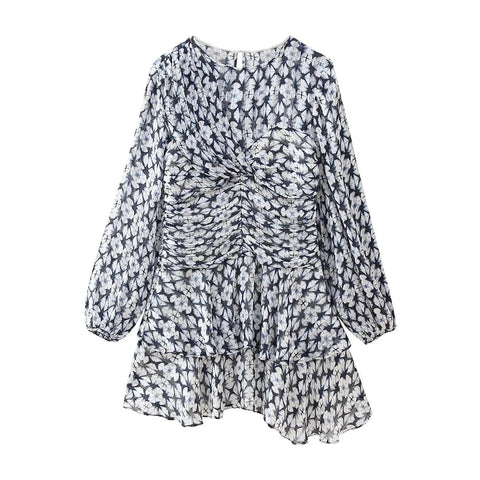 Summer Long Sleeve Casual Print Mini Dress CODE: KAR3035