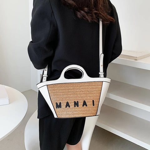 New Shoulder Bag High Quality Straw Woven Beach Handbag CODE: KAR3037