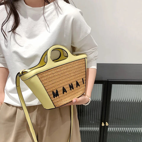 New Shoulder Bag High Quality Straw Woven Beach Handbag CODE: KAR3037