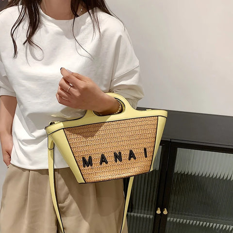 New Shoulder Bag High Quality Straw Woven Beach Handbag CODE: KAR3037