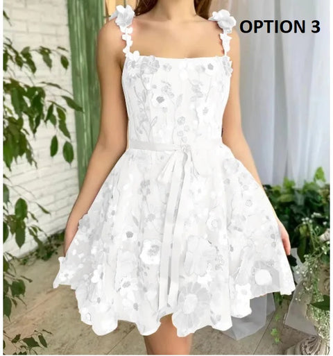 Sexy Sleeveless Flower Embroidered Lace Dress CODE: KAR3040