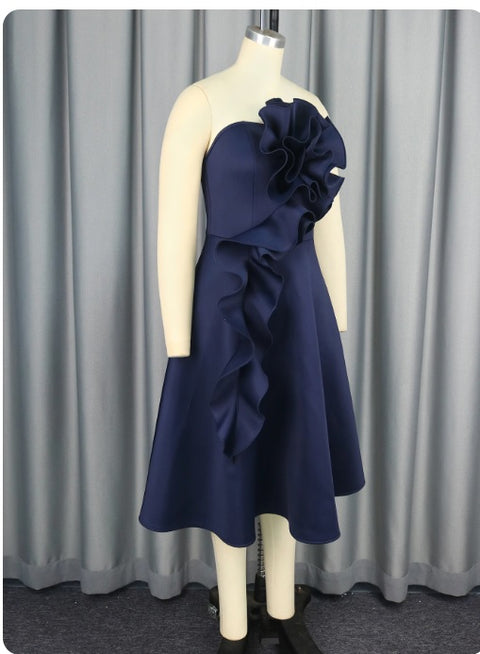 New High Waist Ruffles Flower Wedding Guest Party Dress CODE: KAR3044