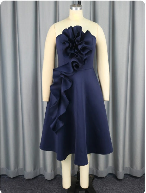 New High Waist Ruffles Flower Wedding Guest Party Dress CODE: KAR3044