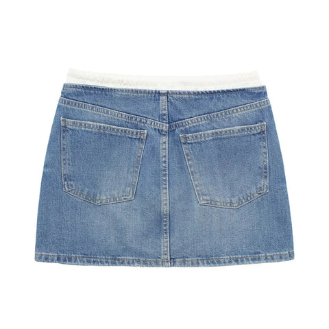 New style casual niche patchwork denim skirt CODE: KAR3046