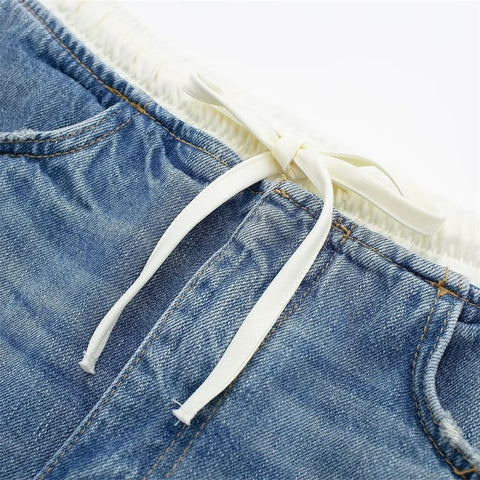 New style casual niche patchwork denim skirt CODE: KAR3046